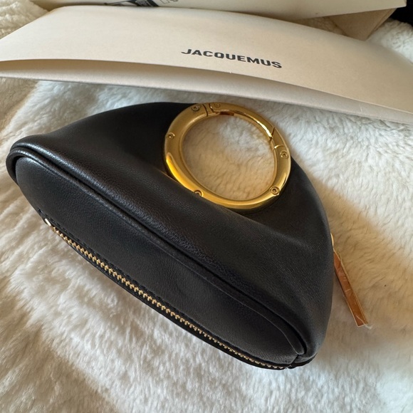 Jacquemus Black Micro Bag with Gold Accent - Picture 5 of 9